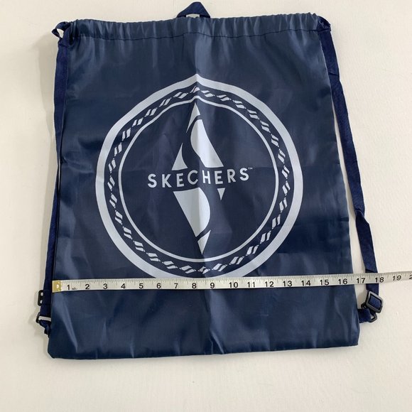 SKECHERS Brand New Unisex Drawstring Backpack Blue 100% Polyester Lightweight - Picture 8 of 14